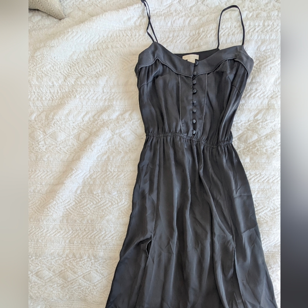H&M Silk Charcoal Maxi Dress